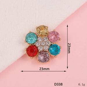 Colorful crystal six-petal flower pendant 23mm jewelry DIY accessory for DIY phone cases