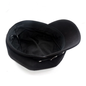 Classic black octagonal newsboy cap for women featuring detailed inner lining and metal buckle