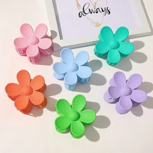 Flower Hair Claw Clips Matte Frosted Plastic Resin Strong Hold Nonslip Large Headwear For Women Girls Daily Use