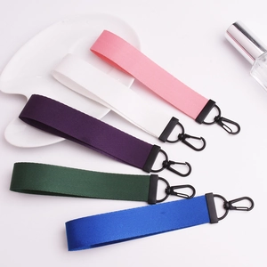 Porte-clés En Sangle De Nylon Dragonne Avec Mousqueton En Métal Noir Cordon Main Coloré Durable Pour Clés Sac