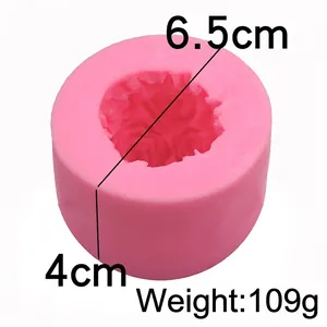 Stampo 3D in silicone con bouquet di rose per dolci e sapone, peso 109g, 6,5 cm