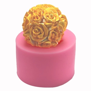 Stampo In Silicone A Sfera Di Rose 3D Design Bouquet Per Decorazione Torte Fondente Sapone Artigianale Candela Profumata