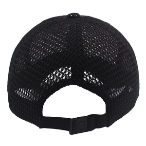 Casquette de baseball en maille noire pour hommes avec sangle de réglage arrière en plastique