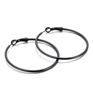 Boucles D'oreilles Créoles Acier Inoxydable Grand Cercle Rond Minimaliste Poli Mode Bijoux Simples Pour Femmes Hommes