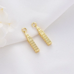 Golden Big Ben clock tower pendant charms with jump ring for DIY jewelry making