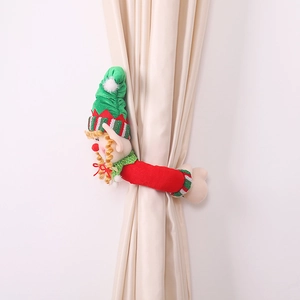 Embrasse de rideau peluche elfe de Noël pour décoration de fenêtre et ambiance de fête