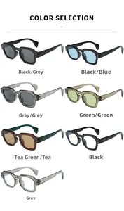 Plusieurs options de couleurs pour lunettes de soleil ovales rétro avec rivets et monture