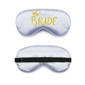 Lavender faux silk Team Bride sleep mask with adjustable strap for wedding party