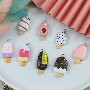 Miniature Popsicle Ice Cream Charms Resin 3D Simulated Pendant For Jewelry Making DIY Earrings Necklace Keychain Crafting