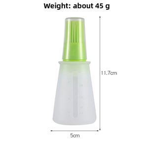 Silicone oil brush bottle with scale measurement and protective cap for BBQ grilling