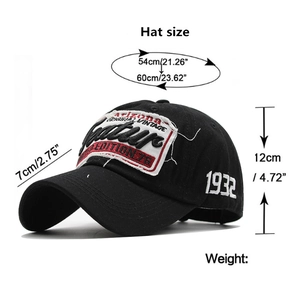 Vintage Cotton Baseball Cap Embroidered Arizona Retro Outdoor Sun Protection Adjustable Hat For Men And Women Streetwear