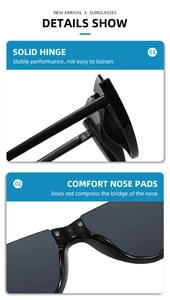 Detail view of the durable metal hinge and ergonomic nose pads on cat eye sunglasses