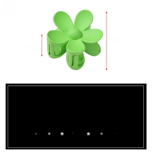Detailed size specifications for large matte lime green flower hair claw clip with spring