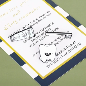 Set of cute cartoon tooth toothbrush and smile toothpaste enamel pins for backpacks