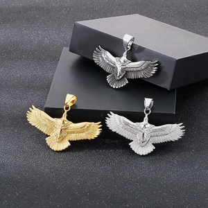 Eagle Pendant Necklace Stainless Steel Flying Bird Animal Charm Hip Hop Punk Retro Jewelry For Men