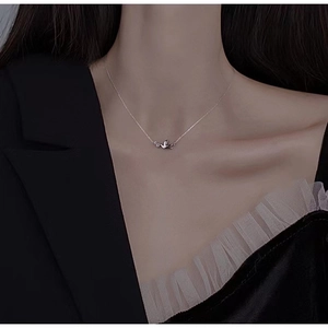 S925 Sterling Silver Flying Dove Pendant Necklace with Diamond for Women