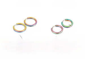 Detailed size chart for stainless steel hoop earrings in 19mm and 23mm diameter