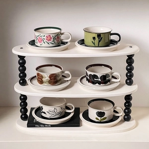 Vintage Ceramic Coffee Cup And Saucer Hand Painted Floral Nordic Style Porcelain Tea Mug For Home Office