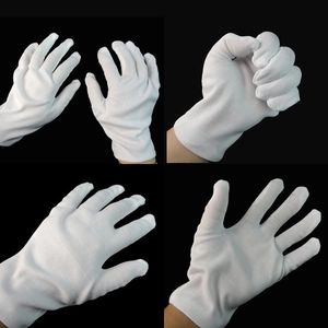 White Cotton Polyester Magician Performance Gloves Elastic Breathable Costume Accessory For Clown Street Dance Parade Adult