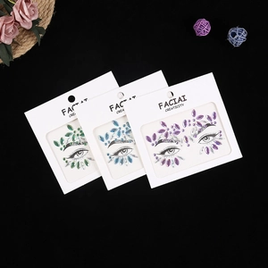 Green, blue and purple facial acrylic crystal rhinestone stickers for party makeup decor