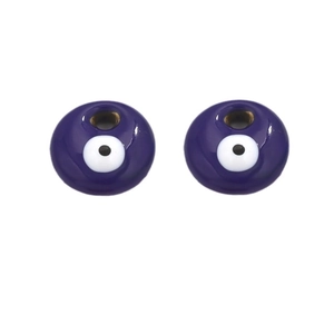Blue stainless steel round enamel evil eye charms for DIY jewelry making