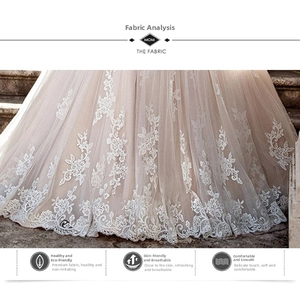 Gros plan détaillé de la broderie en dentelle fine et de l'ourlet en tulle de la robe