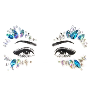 Face Jewels Stickers Acrylic Resin Eye Rhinestones Self Adhesive For Festival Party Music Carnival Halloween