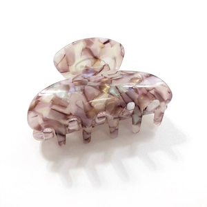 Purple marbled acetate hair claw clip with elegant polished finish for women
