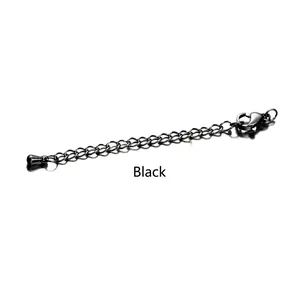Black stainless steel extender chain with lobster clasp for DIY jewelry making