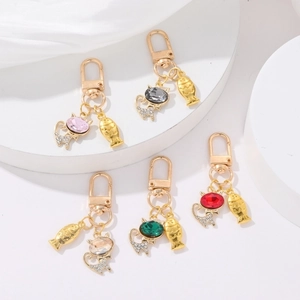 Glam Cute Shiny Animal Letter Rose Alloy Asymmetrical Keychain
