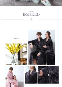 Detailed view of plush flannel bathrobe with contrasting piping and classic shawl collar