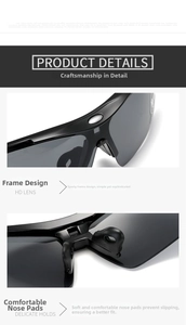 Detail view of the soft rubber nose pads and ergonomic frame on these sport sunglasses
