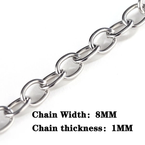 Silver stainless steel OT buckle chain bracelet with 8mm width and 1mm thickness detail