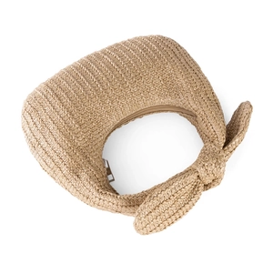 Chic crescent straw handbag with bow accent and woven texture for summer vacation
