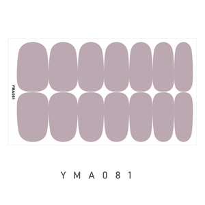 Detailed view of dust pink waterproof nail polish stickers in set YMA081 on white base