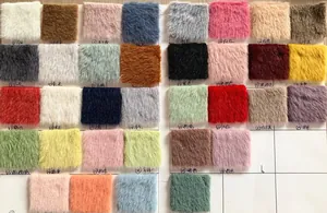 Color chart of plush fabric swatches for creative keychains in various soft textures