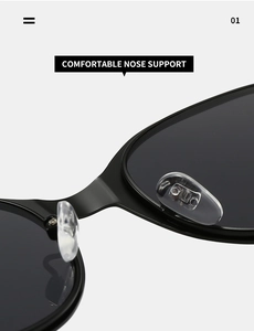 Close-up of soft silicone nose pads on oversized black sunglasses for maximum comfort