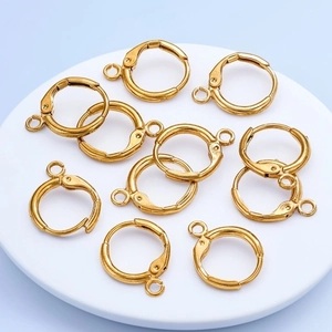 18K gold plated stainless steel lever-back earring hoops for DIY jewelry making