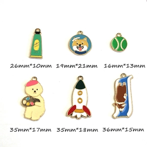 Detailed assortment of creative colorful enamel alloy charms with precise dimensions