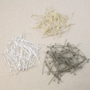 DIY jewelry finding ball head pins in gold, silver, and antique bronze metal finishes