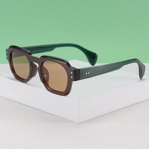 Lunettes De Soleil Ovales Rétro Monture En Plastique PC Protection UV400 Rivets Métalliques Mode Streetwear Pour Hommes Femmes
