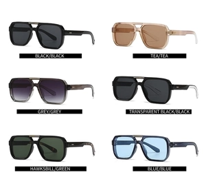 Collezione di occhiali da sole quadrati oversize in colori nero, tè e tartarugato vintage