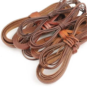 DIY genuine leather cord bundles in brown and caramel for handmade jewelry and crafts
