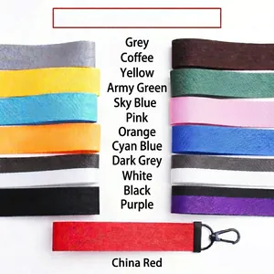 Cordons porte-clés en nylon 13 couleurs avec crochets pivotants en plastique noir