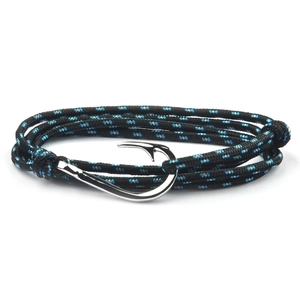 Nautical Fish Hook Bracelet Alloy Nylon Braided Rope Viking Style Naval Jewelry For Men Women Unisex Adjustable