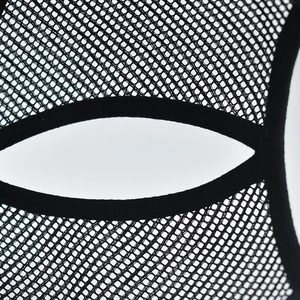 Detail of high-quality black mesh fabric and fine stitching on the sun visor hat