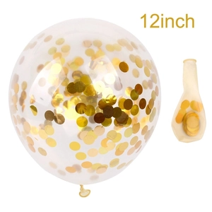 12 inch transparent latex balloons with gold round sequins and Happy Birthday banner kit