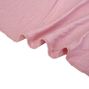 Pink mercerized cotton headscarf with high elasticity and elegant wavy edges