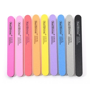 Set of 9 colorful washable nail sponge files for professional shaping and polishing