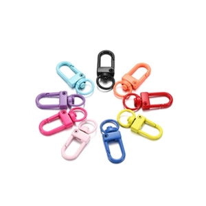 Colorful metal rotating spring lobster clasps for DIY keychains and bag accessories